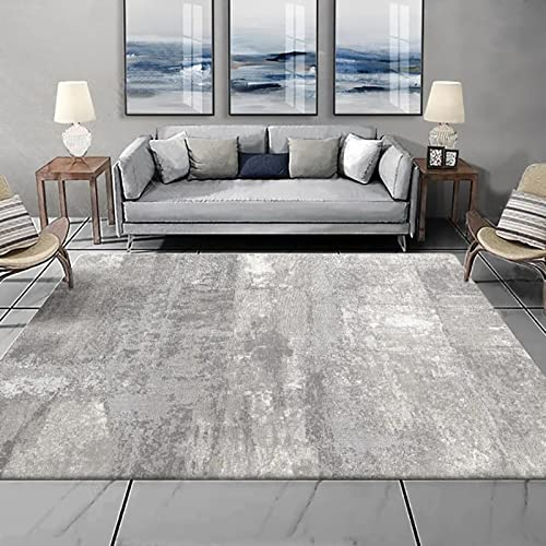 Designer Teppich Quadratisch Kurzflor Moderner Orientteppich Klassisch Gemustert Ornamente für Wohnzimmer Schlafzimmer Kinderzimmer, Nordic Grinding White Distressed Grey White Abstract 200 x 200 cm