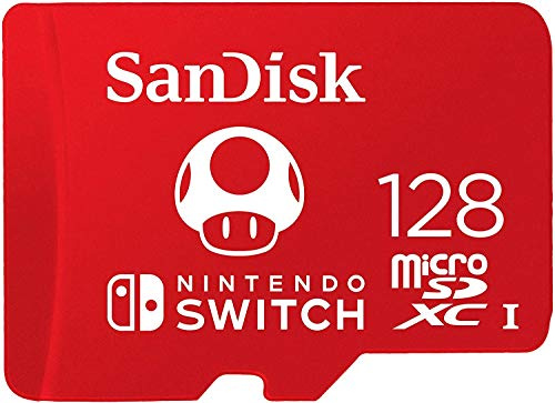 SanDisk 128GB MicroSD Nintendo Switch Memory Card for Switch & Lite SDSQXAO-128G Super Mario Design Bundle With (1) GoRAM Card Reader