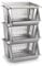 AC – Cestas Verdulera de Cocina con 3 Alturas - Modelo PLFT - Estrecho, Estantería para Cocina y baño, Ahorra Espacio, para Espacios reducidos, Cocina, Oficina, baño, Fácil Montaje. (Plateado) (Plus)
