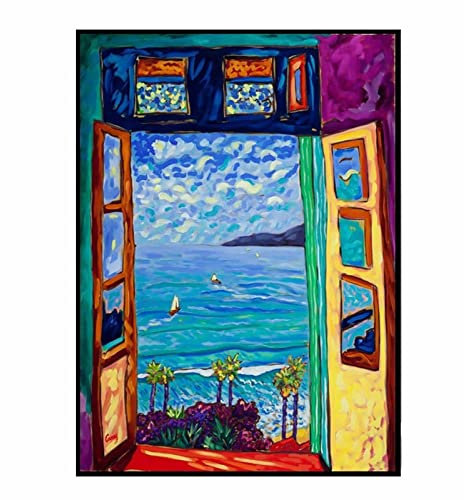 AIVYNA Henri Matisse FenêTre Ouverte Vintage Celebrity Toile tableau Affiche Murale Art Toile tableau Peinture Imprimer Salon Home Decor Moderne Tableaux Sans Cadre 60×80cm
