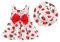 Robe d'été pour bébé fille - Sans manches - Motif floral - Nœud - Princesse - Robe d'été + chapeau de paille, rouge/blanc, 6-12 mois