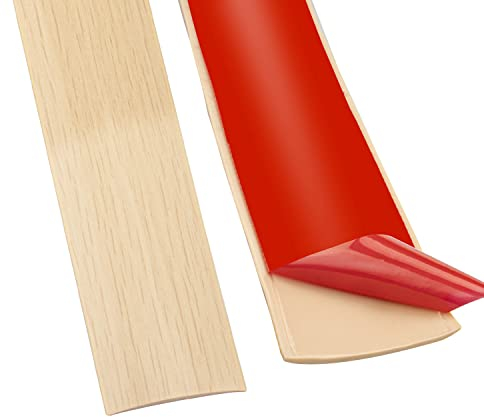200cm×5cm Übergangsleiste Selbstklebend,Vinylboden Bodenbelag Türleiste Selbstklebend,Türschwellen Leiste,Flacher Laminatprofil-Bodenbelag-Randstreifen(Ahorn)