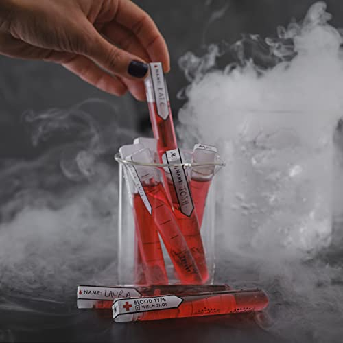 Ginger Ray Test Tube Halloween Shot Drinking Accessory Shots for Halloween Parties Pack of 10, FN-116, Black