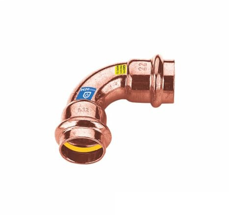 Sanpro Fitting - Pressfitting Kupfer 90° Winkel - Bogen, Größe V 18 (Pressfitting Kupfer Gas Wasser Trinkwasser Heizung Sanitär Fittings Kupferleitung) Größe: V 18