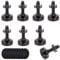 8 Set Adjustable Levelling Feet, M10 Height Adjuster Furniture Levellers Foot with T Nut Bolt, Table Leg Extenders, Screw In Cabinet Bed Table Chair Self Levelers Legs 2 Base 2 Thread Black