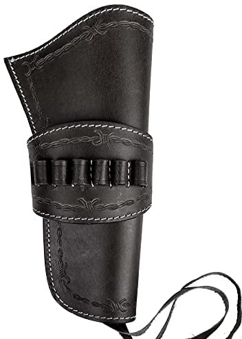 Hulara-Leder-Cowboy-Holster mit Munitionsschlaufen .45 Auto, .45 ACP und .44 Cal. Western Holster passend für 4 bis 8 Western Gun Belts Holster 45 Revolver