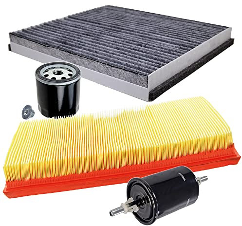 ATEC Germany Inspektionspaket Filterset mit 1x Ölfilter, 1x Luftfilter, 1x Innenraumfilter (Aktivkohle), 1x Kraftstofffilter, 1x Ölablassschraube mit Dichtung, Kompatibel mit OPEL MERIVA A (X03)