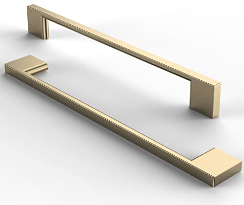 FURNIWARE 5 Stück Möbelgriffe Schrankgriffe Küchengriffe Griffe Gold Schubladengriffe 192mm lochabstand -Messing Gold Edelstahl Gebürstet