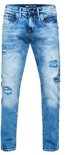 Rusty Neal Jeanshose Herren Jeans 'ODAR' Regular Fit Stretch 'Kontrastnaht' Jeans-Hose Stone-Washed Destroyed Freizeit-Hose 234