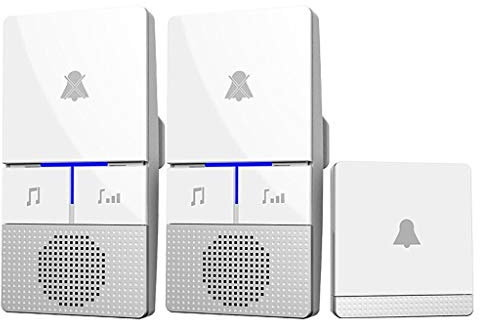 SISWIM Wireless Doorbell Creative Wireless Doorbell Wall Plug-in Cordless Doorbell Kit 100 Meters Range 38 Music 5 Level Volume Door Bell (Color : White B)