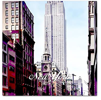 Yelolyio New York City View Vinyl-Aufkleber Home Decor American New York Wandaufkleber Selbstklebende Wandaufkleber für Sofa, Boden, Fenster, Autotüren, Vinyl, 45,7 cm, Geschenk für Freunde