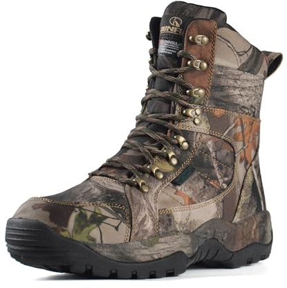 R RUNFUN Men's 8 Waterproof Lightweight Hunting Boots Camo Insulated Hiking Boots, 200g Thinsulate(RF001-8C2,Size10)