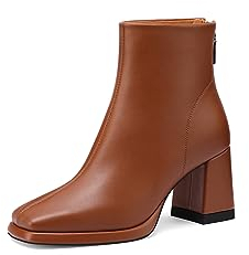 QUEEN HELENA Tronchetti con Tacco Stivaletti Bassi Donna K3235 (Marrone, Numeric_39)