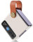 COQUE Étui pour Motorola Razr 40,étui de téléphone à Anneau de lanière en Soie Mince avec Support vidéo à Anneau,étui de téléphone Pliable pour Motorola Razr 40 5G-Brun Blanc