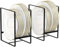 QUMENEY 2 soportes para platos, organizador de armario, multifuncional, soporte para platos, armario de cocina, escurridor, vajilla para platos, tapa de olla, soporte para tabla de cortar, color negro