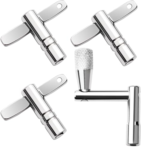 YUBOLDA Drum Keys 3 Pack - Universal Drum Tuning Tool with Speed Key for High Tension Drums, Set of Drum Keys & Wrenches, Multi Tool Drum Keychain, and Drum Key Drill Bit for Perfect Tuning