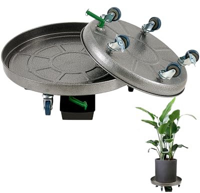 TADPOLEBABY Robuster Pflanzen-Caddy mit Rädern, abschließbar, mehr Tragkraft, verstellbare Entwässerungslöcher, geeignet für Gärten, Balkone, Innenhöfe, Outdoor, stabiler rollender