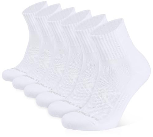 CLOSEMATE Sneaker Socken Herren Kurze Sportsocken Baumwollsocken Arbeitssocken Work Socken Halbsocken Laufsocken Men Quarter Running Socks 43-46 6ReinWeiß L