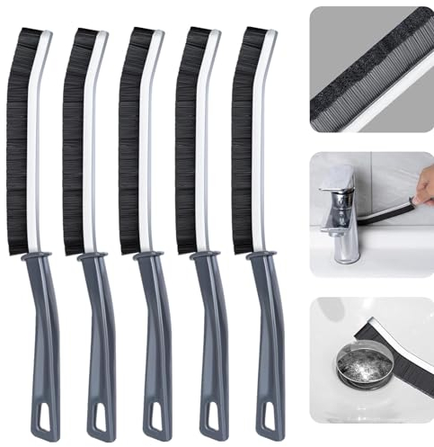 5 Pezzi Spazzola per La Pulizia Delle Fessure, Piccole Spazzole Pulizia, Spazzola Pulizia Fughe, Hard-Bristled Crevice Cleaning Brush, Spazzola di Pulire Piastrelle per Domestico, Bagno, Cucina