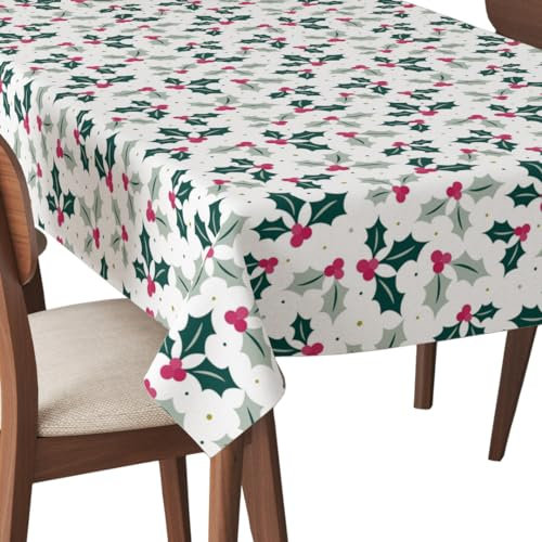 HEKO PANELS Tovaglia da giardino, antimacchia, impermeabile, 140 x 110 cm, lavabile, motivo: agrifoglio