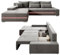 Juskys Sofa Davos Links mit Schlaffunktion - Ecksofa für Wohnzimmer mit Bettkasten & LED - Stoff Schlafsofa L Form Couch Beleuchtung - Hellgrau