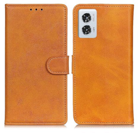 GOKEN Coque Folio Cuir Étui pour Motorola Edge 50 Fusion, Antichoc Portefeuille Housse vec Fentes pour Cartes, PU/TPU Bumper Protection Case Cover tand Fonction (Marron)