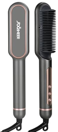 Negative Ionic Hair Straightener Brush-Upgrade Straightening Comb with Negative Ions,9 Temp Settings & LED Display,Anti-Scald, Professional Styling Tools