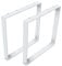 mina concept Tischkufen Flachstahl gebogen – Weiß – Gestell U Form – Breite 70 cm, Höhe 72 cm Profil 80 x 8 mm – 2 Stück – U F 8008 W