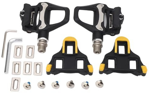 Carbon Rennradpedale, Peloton Pedal, Klickpedale, Rennradpedale mit 3 Schrauben Stollen, SPD System, Einstellbare Spannung, Chrom Molybdän Achse, Effiziente Selbstsichernde Pedale