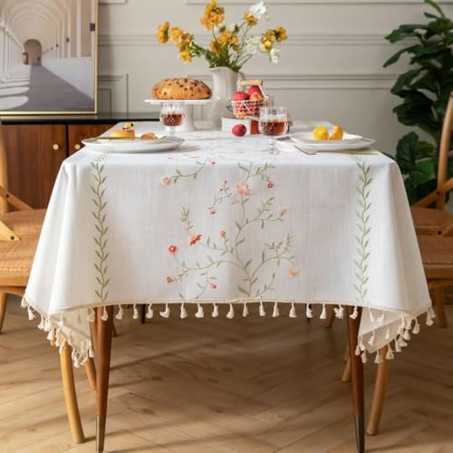 Pahajim Tischdecke Rechteckig Baumwolle Leinen Tischdecke Boho wasserdichte Tischtuch Abwaschbar Modern Design für Küche, Esszimmer, Wohnzimmer, Outdoor(140 x 300 cm)