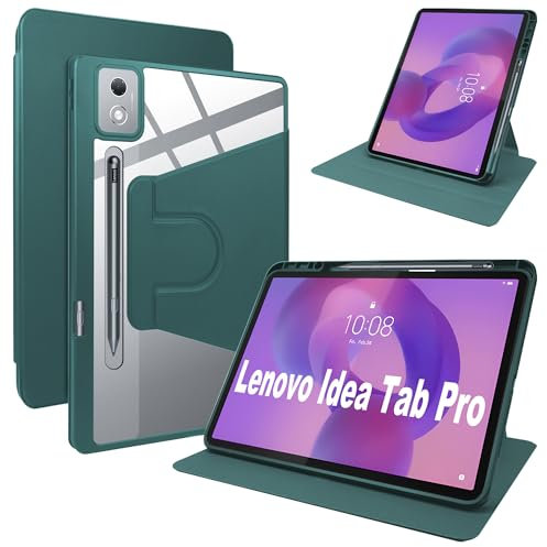Lemxiee PU Leder Case für Lenovo Idea Tab Pro hülle mit Stiftschlitz/Drehständer/Kratzfest,PU Leder + Acryl Hülle für Lenovo Idea Tab Pro (2025) 12.7 Cover