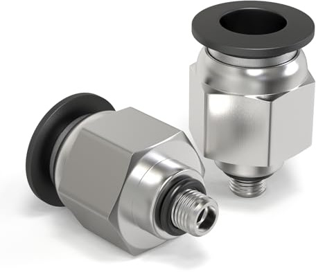 TAILONZ PNEUMATIC Außengewinde, gerade, 4 mm Außendurchmesser, M5-Gewinde, Steckverschraubungen PC4-M5 (10er-Pack)