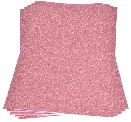 5 fogli di gomma espansa glitterata, 12 colori (rosa)