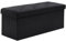 BRIAN & DANY Sitzbank mit Stauraum 110x 40x 40 cm, Faltbarer Sitzhocker Samtstoff Sitztruhen mit Deckel, Aufbewahrungsbox Zum Sitzen für Wohnzimmer Schlafzimmer Flur, Schwarz