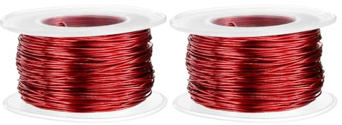 QUARKZMAN 2Pcs Alambre de Aluminio, 0.8mm x 30m Alambre Artesanal de Aluminio Anodizado, para Esculpir Joyas, Modelado, Manualidades, Bricolaje, Rojo