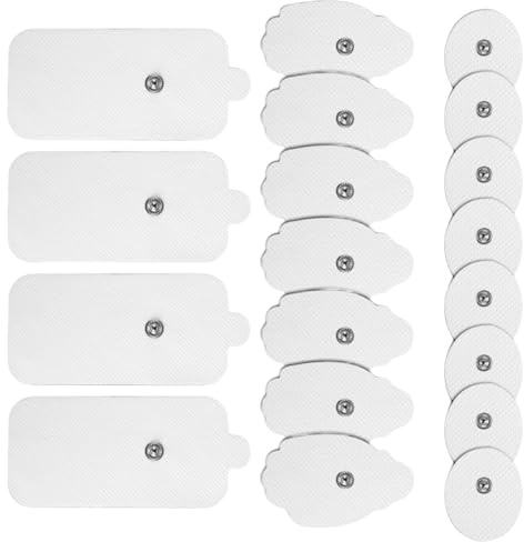 VEOIRXU 20 Stück Elektroden-Pads, Nachkaufset selbstklebende Elektroden Pads, Elektroden-Nachkauf Set für Gerät Elektroden mit Druckknopf, Wiederverwendbare Elektroden-Pads mit Nicht reizendem Design
