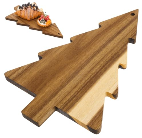 BESTOYARD Holzbrett Tannenbaum - Kreatives Servierbrett FüR Weihnachten Handgefertigtes Schneidebrett FüR KüChe Esszimmer Und Festlichkeiten Vielseitig Einsetzbar Und Umweltfreundlich