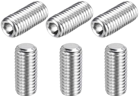 sourcing map Gewindestifte M12-1,75 x 25 mm, 304 Edelstahl, Innensechskantschrauben, Innensechskantantrieb für Badezimmerarmaturen, Reparatur, Möbel, DIY-Projekte, 6 Stück