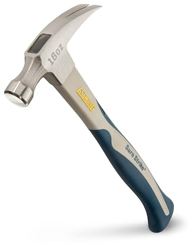 Estwing EMR22SM Surestrike Mill Straight Claw Hammer 22Oz (Old Version) | Rip Claw Versatility, Forged Steel Head, Carbon Fiber Handle, No-Slip Grip