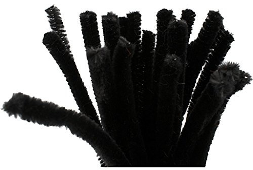 Chenilledraht,,100263,Dicke AA89 mm,L: 30 cm,schwarz, 25Stck.