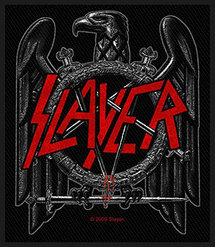 Slayer Black Eagle Unisex Patch schwarz/grau/rot 100% Polyester Band-Merch, Bands