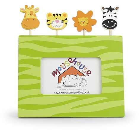 Mousehouse Gifts Kinder Bilderrahmen Safari Dschungel Tiere Holz