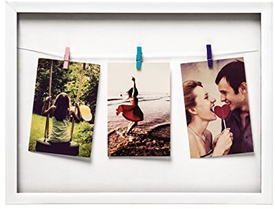 Premier Housewares Cadre Photo 3 Pinces à Linge Blanc