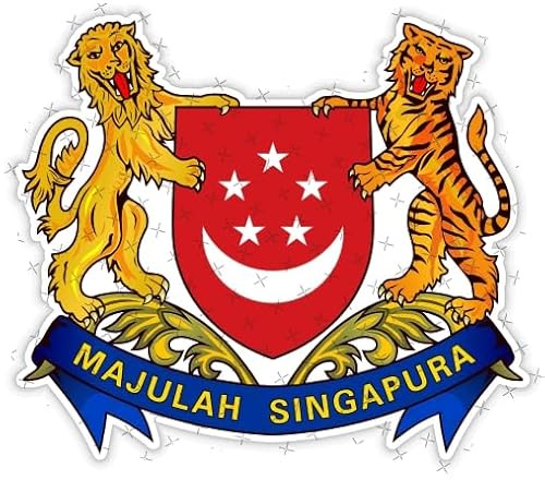 Singapur Saul Wappen Abzeichen Wappen 94 mm (9,4 cm) Vinyl Bumper Aufkleber, Aufkleber