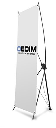 Banners con soporte X Personalizado 80x180 | Expositor publicitario fabricado en lona frontlit 420gr impresa a todo color. 1 cara. Expositor publicitario desmontable
