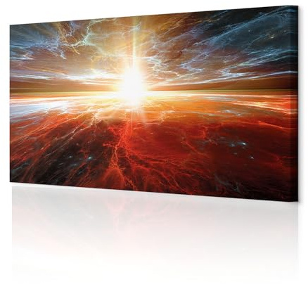 decomonkey Wandbilder Abstrakt Sonne 135x45 cm 1 Teilig Leinwandbilder
