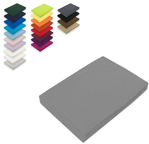 EXKLUSIV HEIMTEXTIL Drap housse en jersey gris 60 x 120-70 x 140 cm - Gris