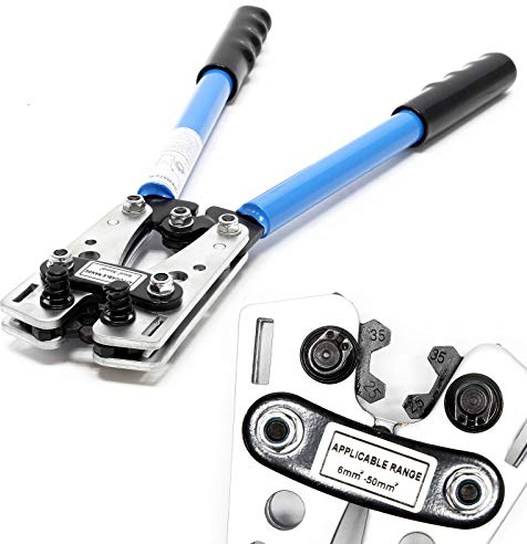 Tenaza crimpadora Alicates terminales 6-50 mm² Pinza prensar pelar cables Punzonadora Herramienta