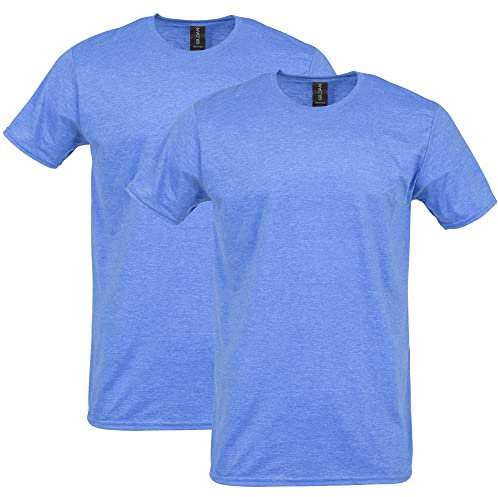 Gildan Herren Softstyle Cotton T-Shirt Style G64000 2er-Pack Hemd, Königsblau (Heather Royal), L