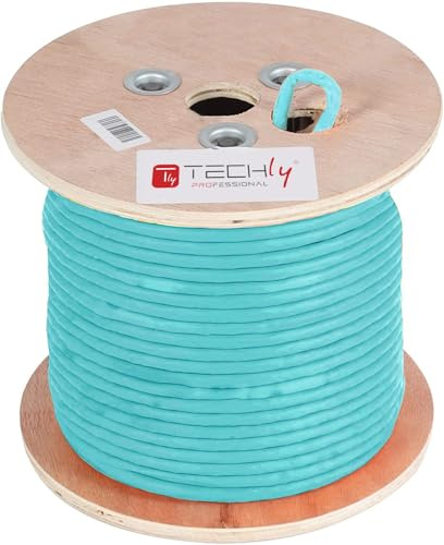 Techly Professional 105834 Matassa U/UTP Cavo Cat.6A Rame 305m LSZH Rigido Blu Blu